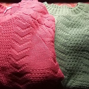 Bundle of 2 time tru mixed media soft sweaters acrylic
